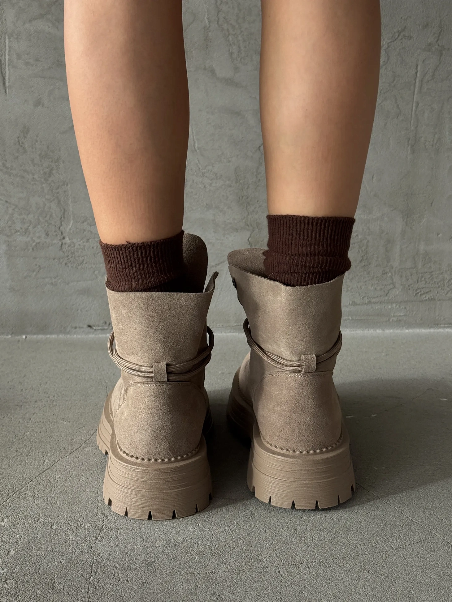 Ботинки женские натуральная замша шерсть