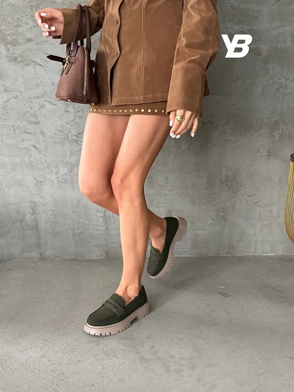 Лоферы женские экозамша