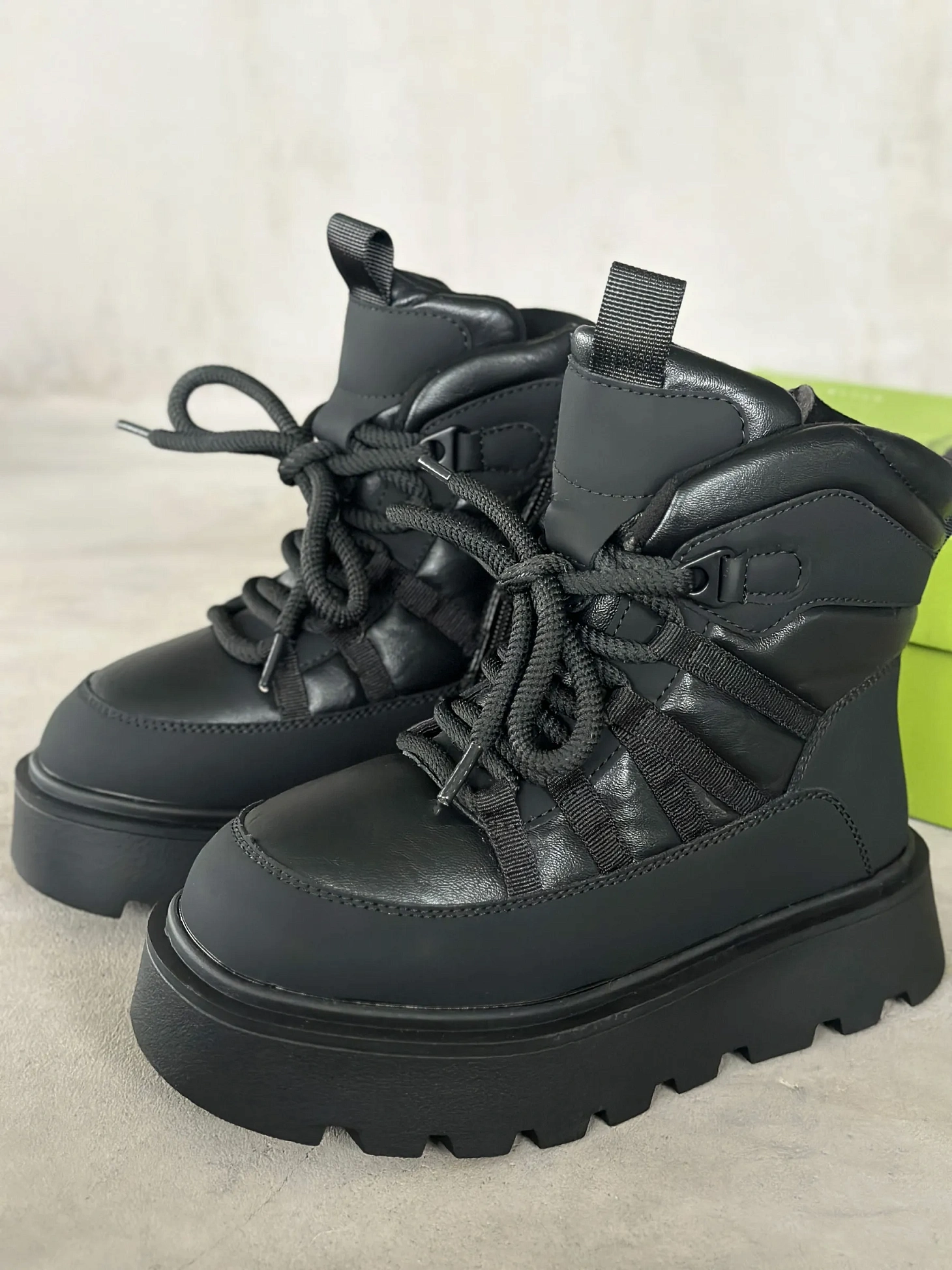 Ботинки детские экокожа шерсть