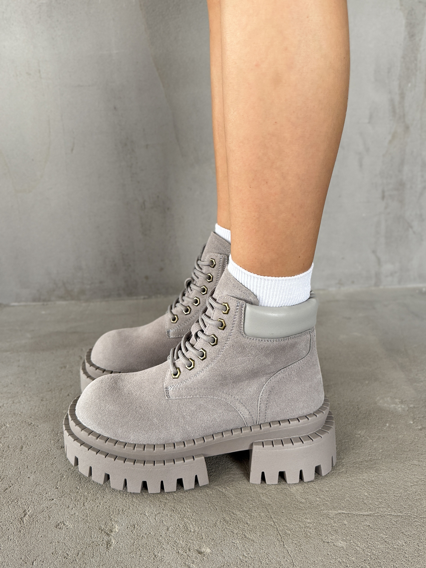 Ботинки женские натуральная замша шерсть