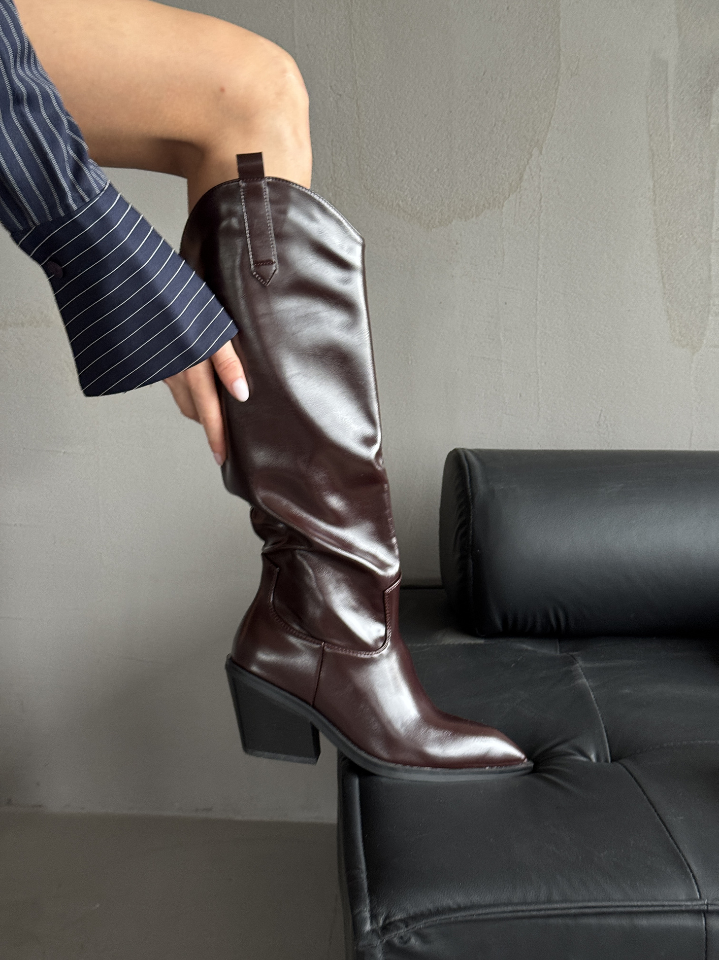 Сапоги казаки женские экокожа