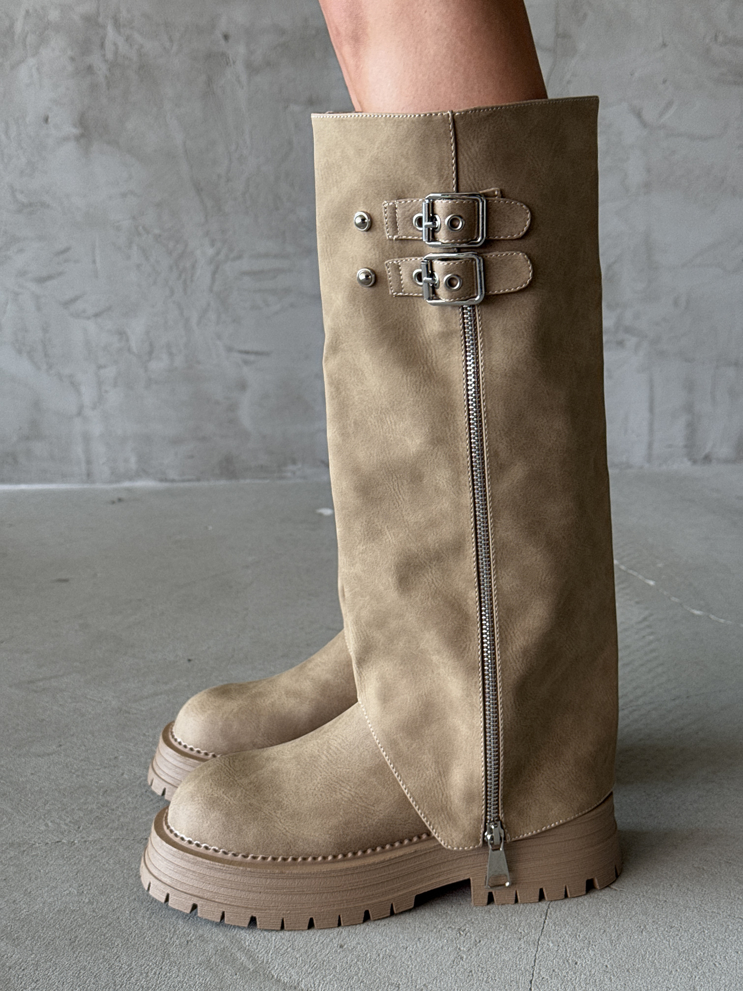 Сапоги женские экозамша