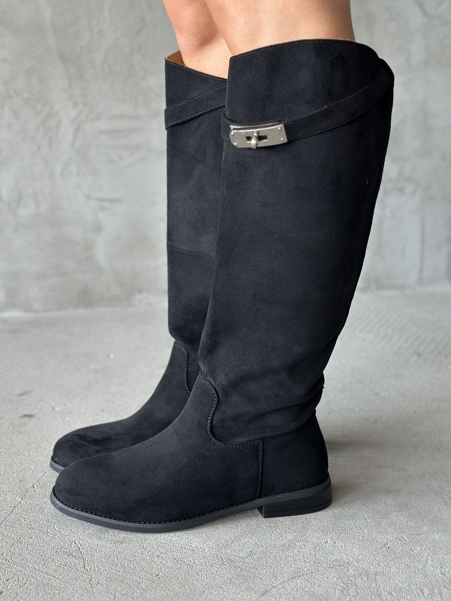 Сапоги женские экозамша