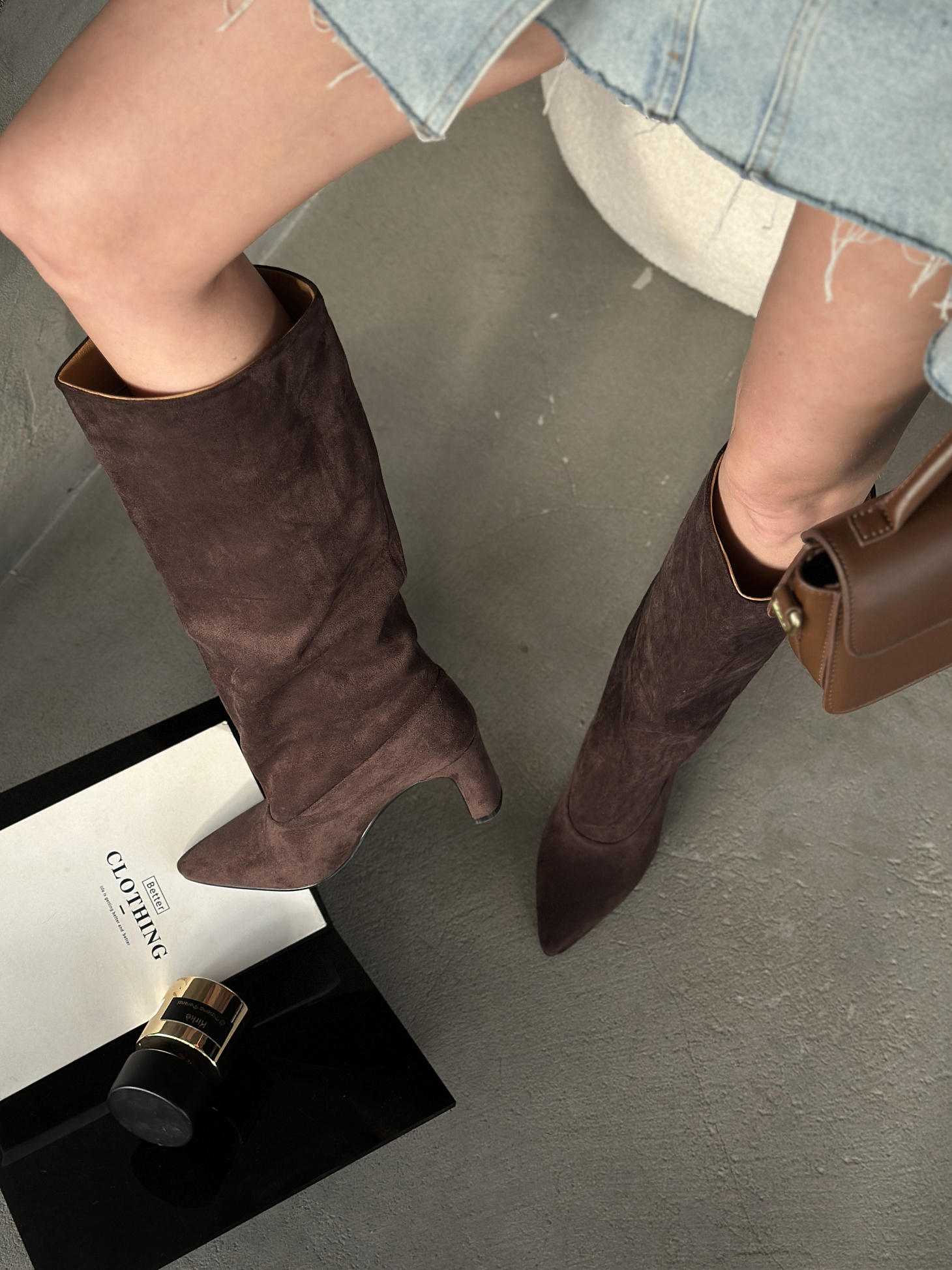 Сапоги женские экозамша