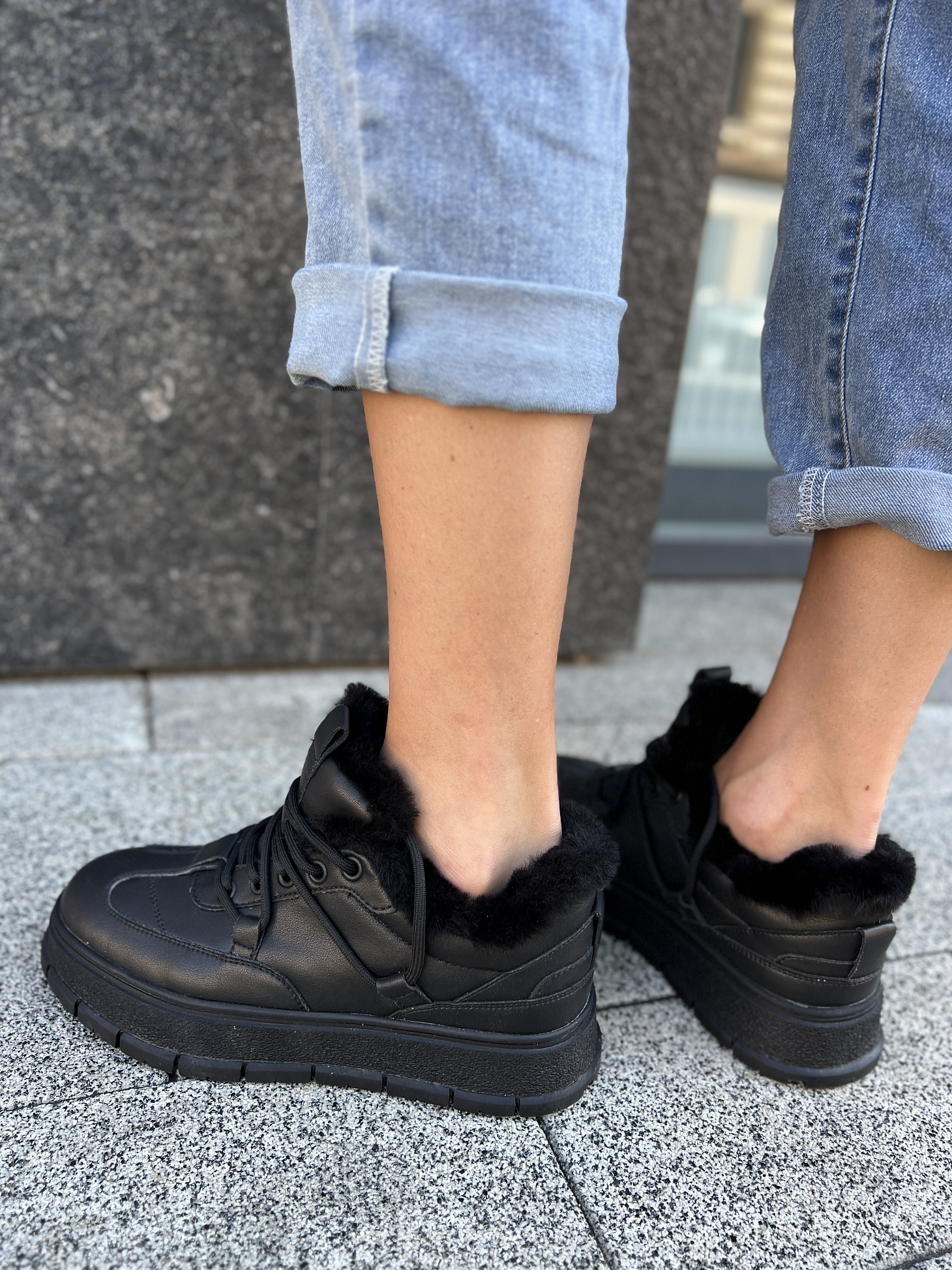 Угги женские кожа шерсть