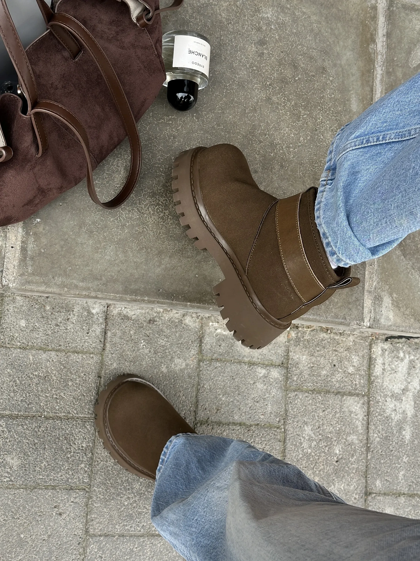 Ботинки женские текстиль экомех