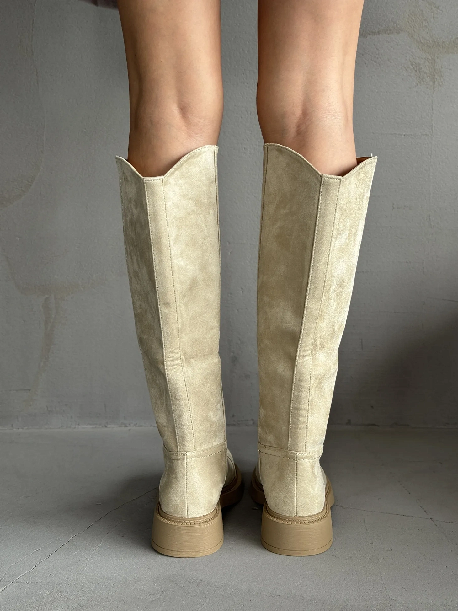 Сапоги женские экозамша