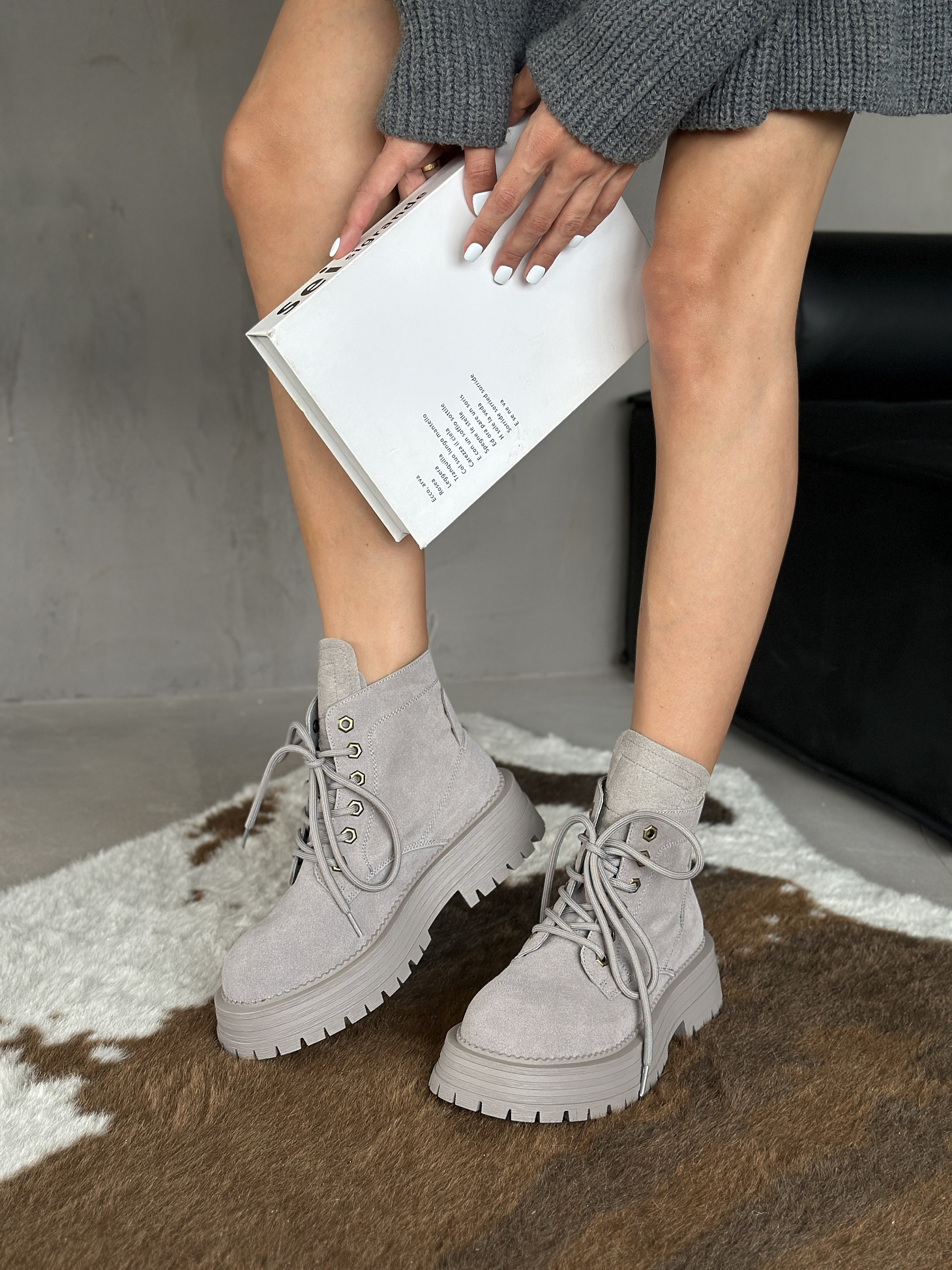 Ботинки женские натуральная замша