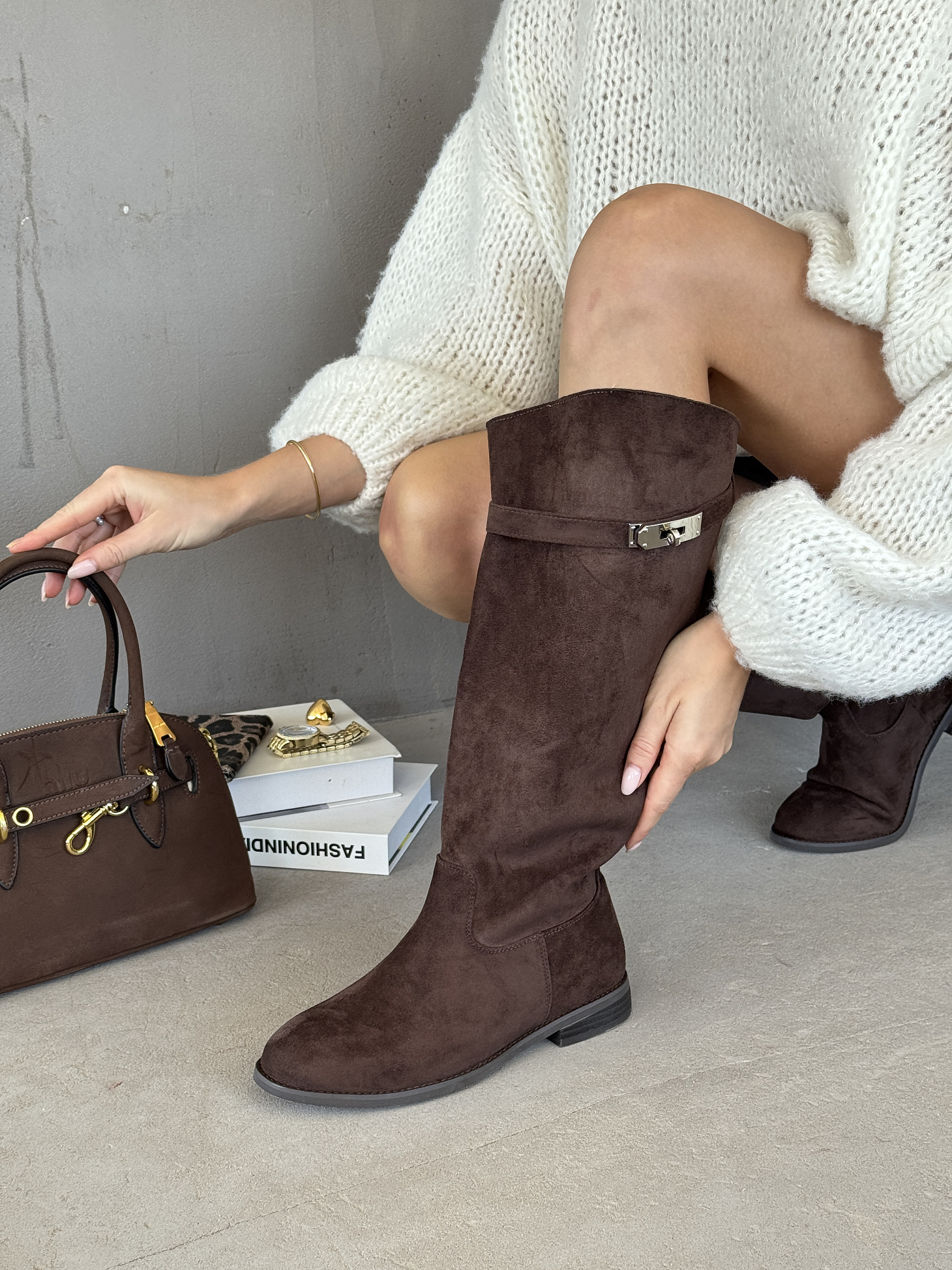 Сапоги женские экозамша