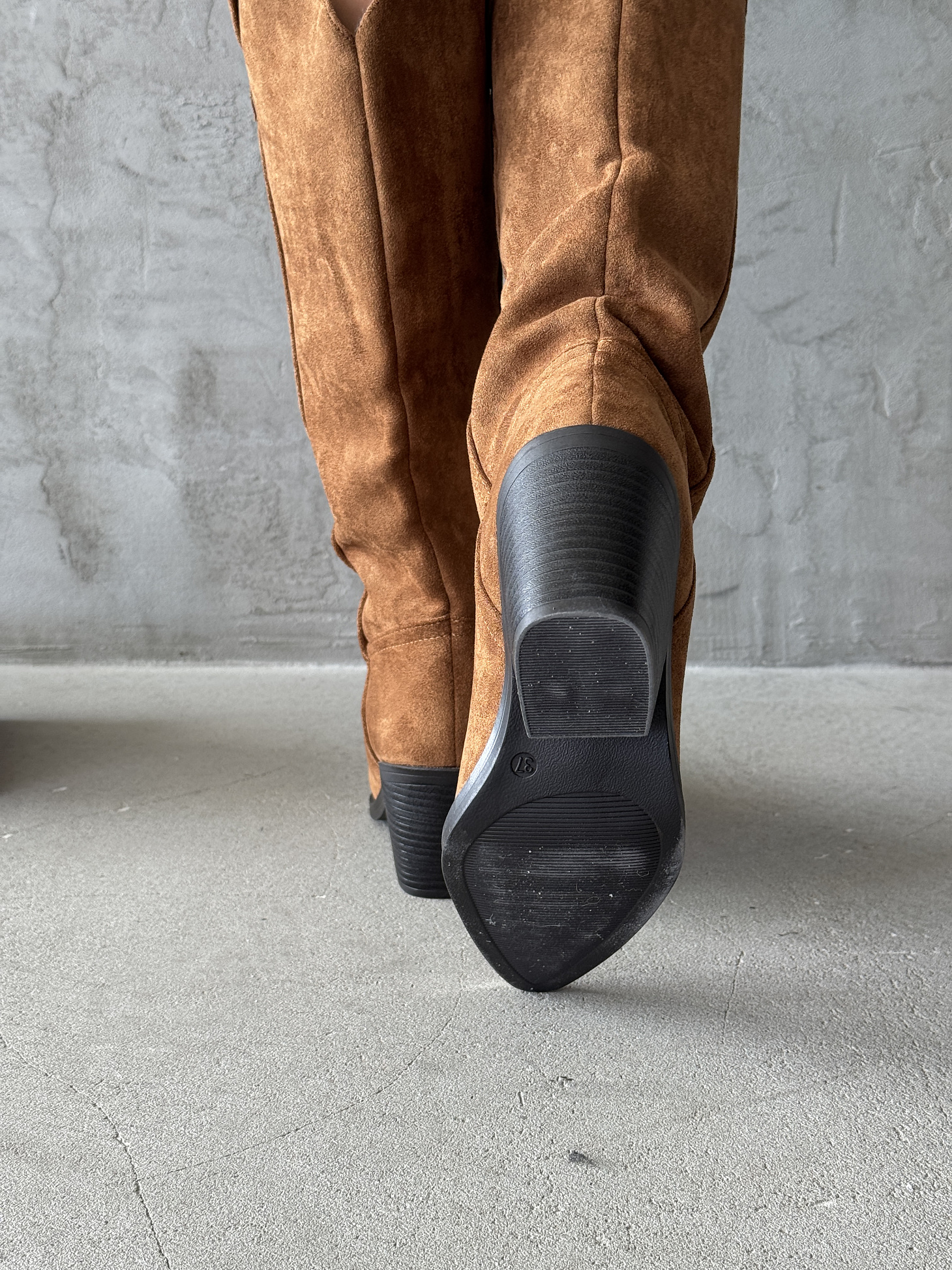 Сапоги казаки женские экозамша шерсть