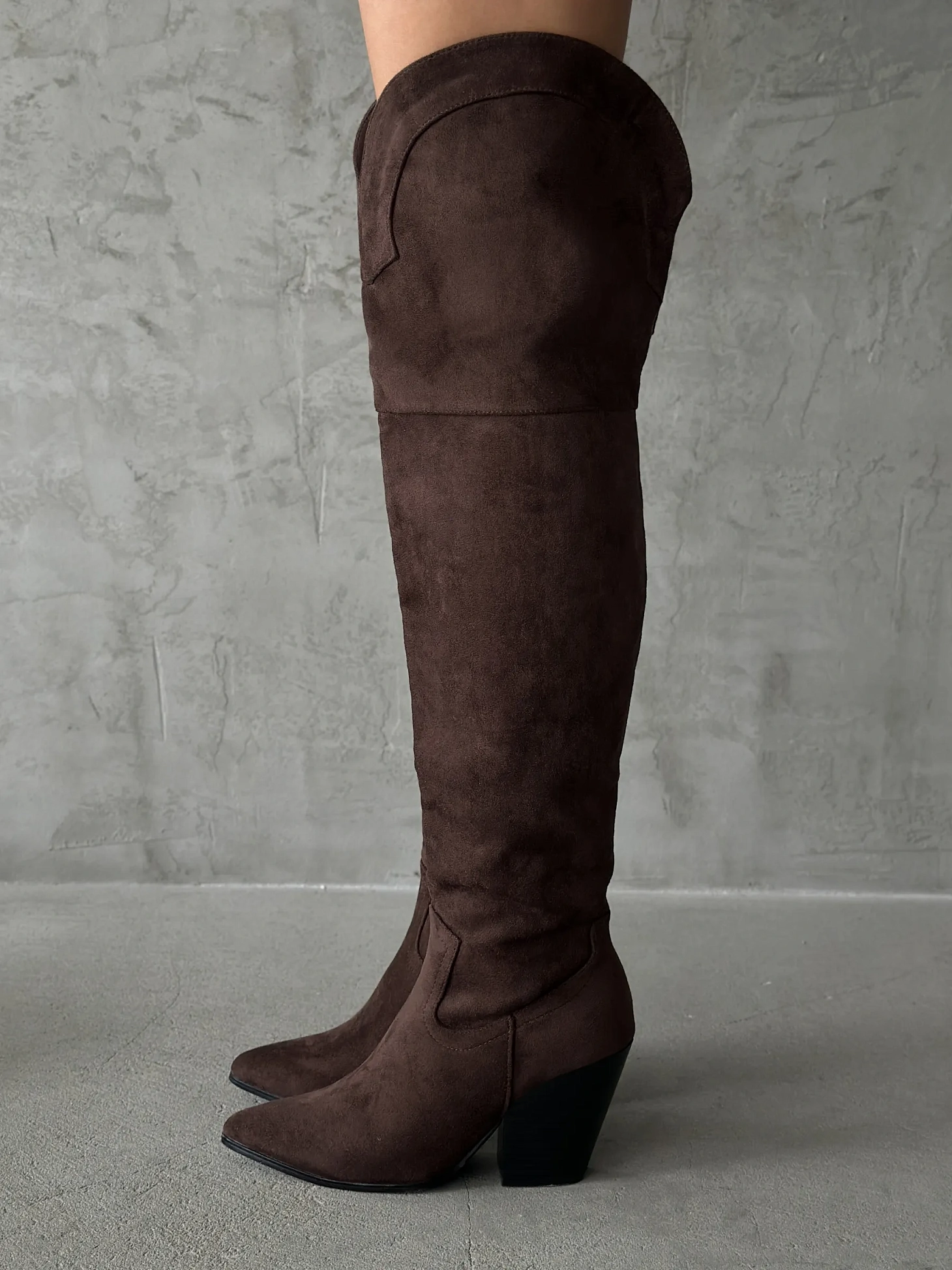 Ботфорты женские экозамша