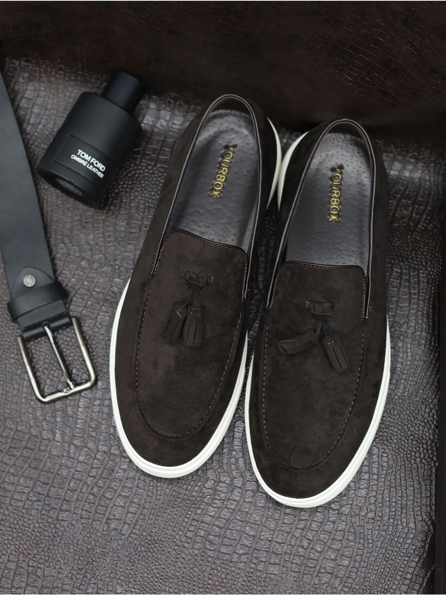 Замшевые лоферы мужские классические на платформе