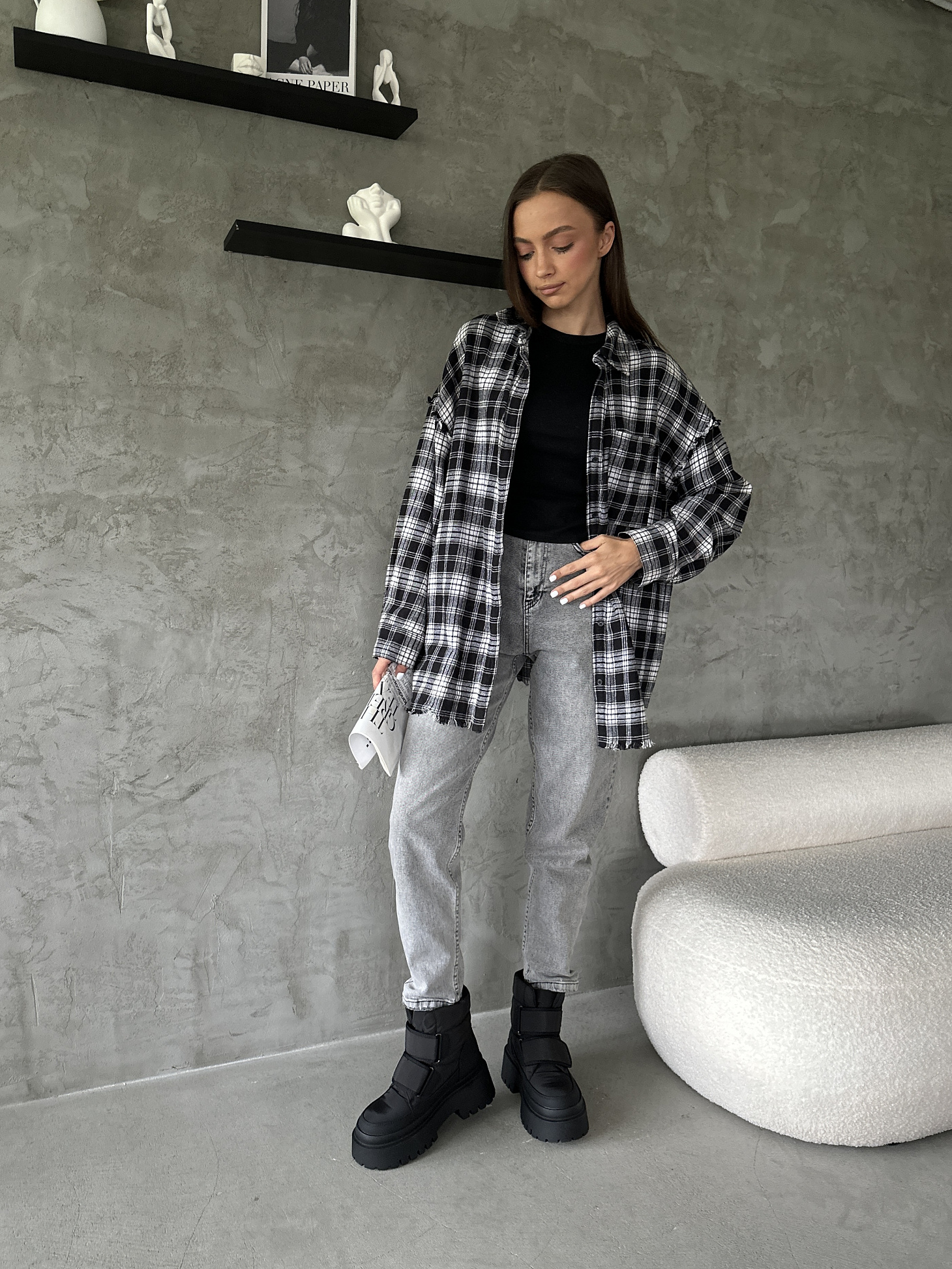 Дутики женские текстиль шерсть