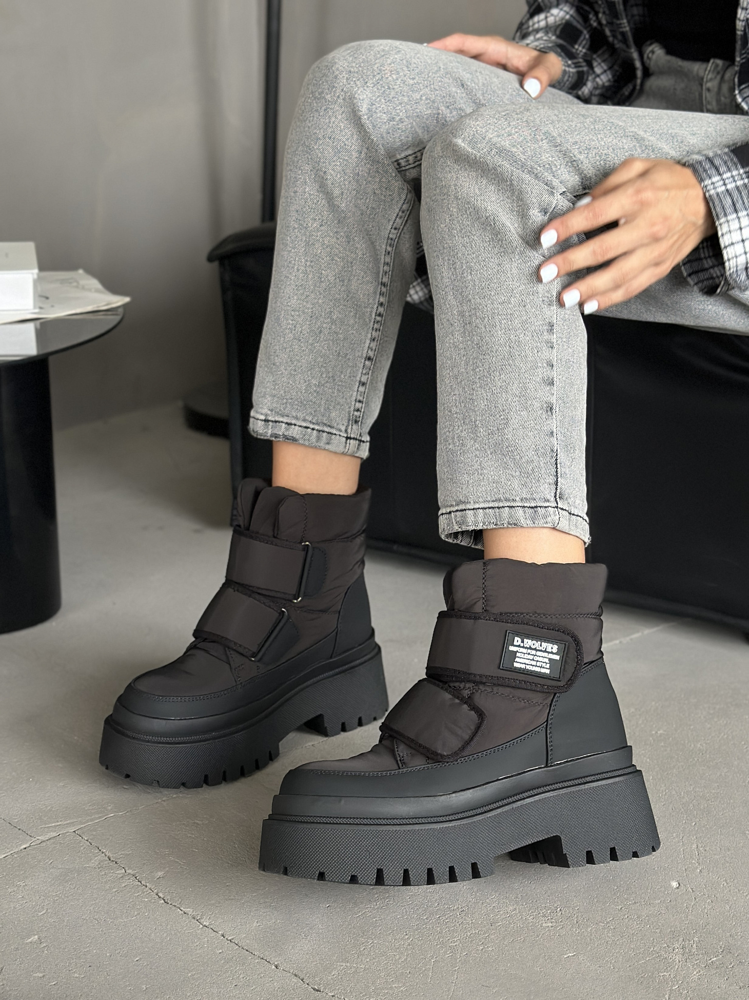 Дутики женские текстиль шерсть