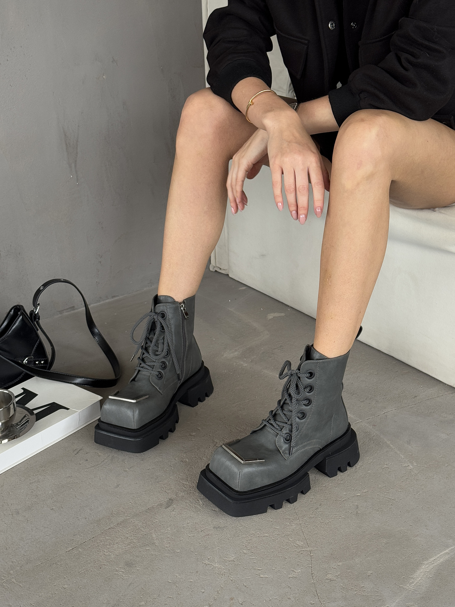 Ботинки женские экокожа