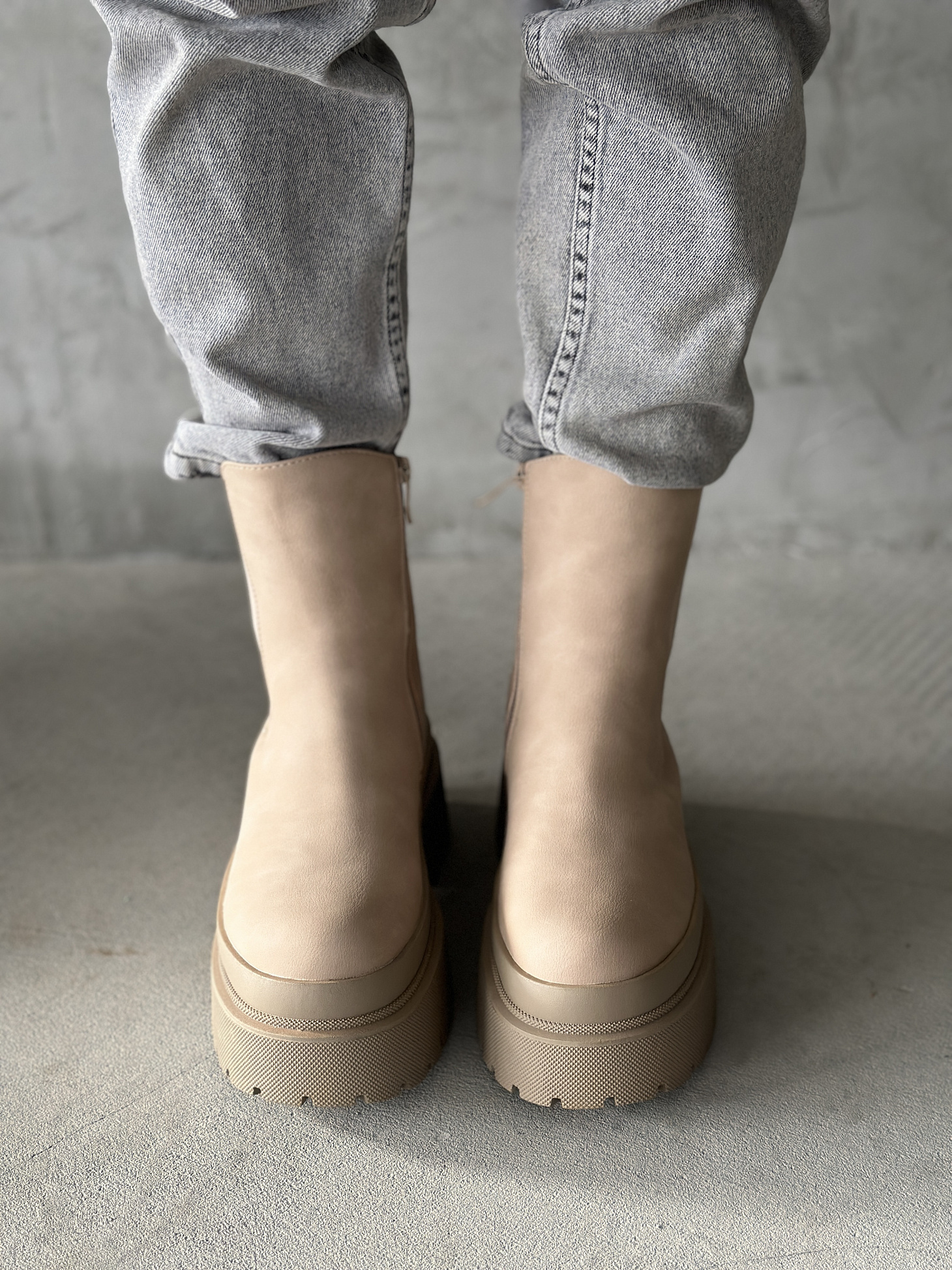 Ботинки женские экозамша шерсть