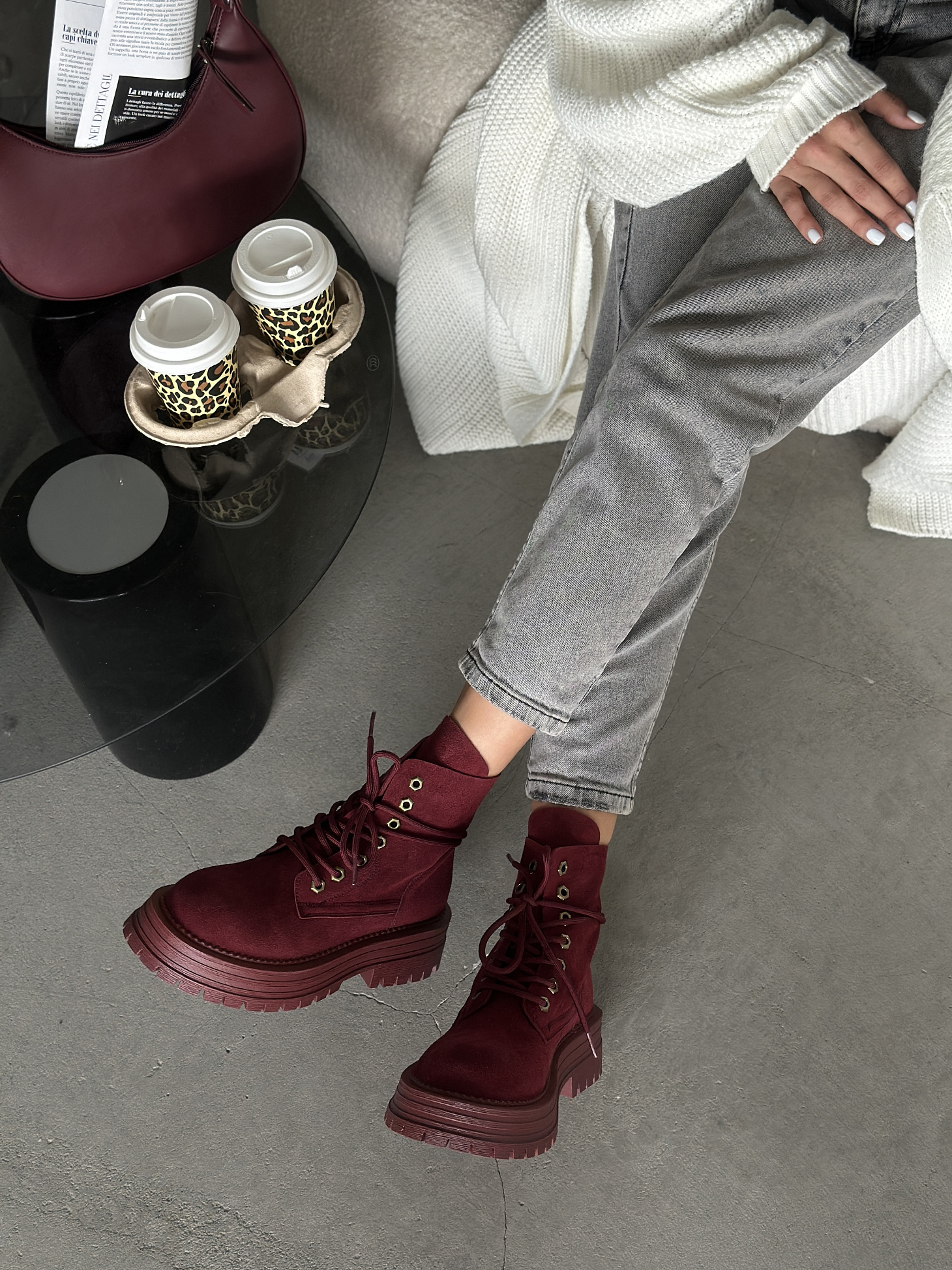 Ботинки женские натуральная замша