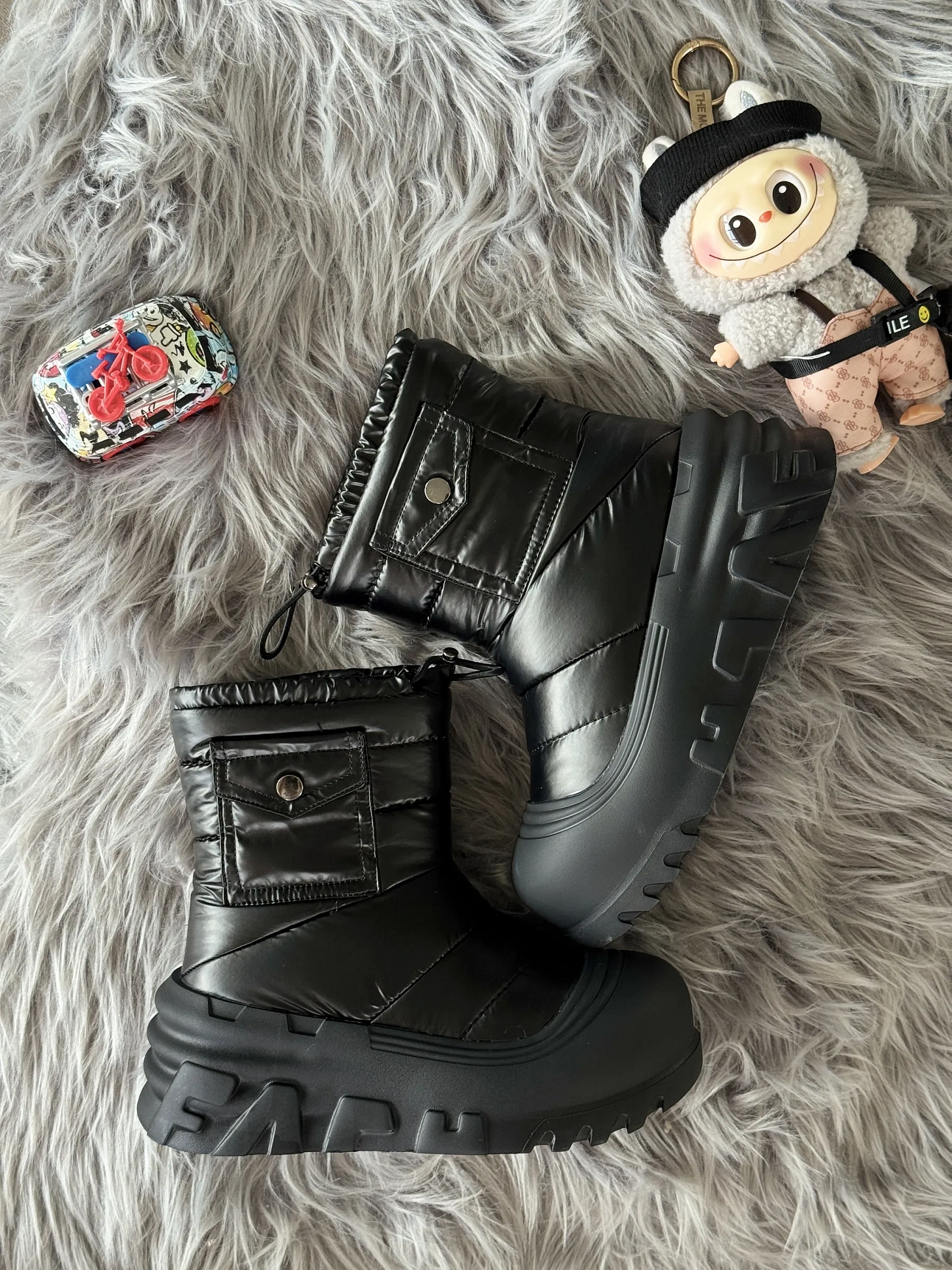 Дутики зимние детские на высокой подошве