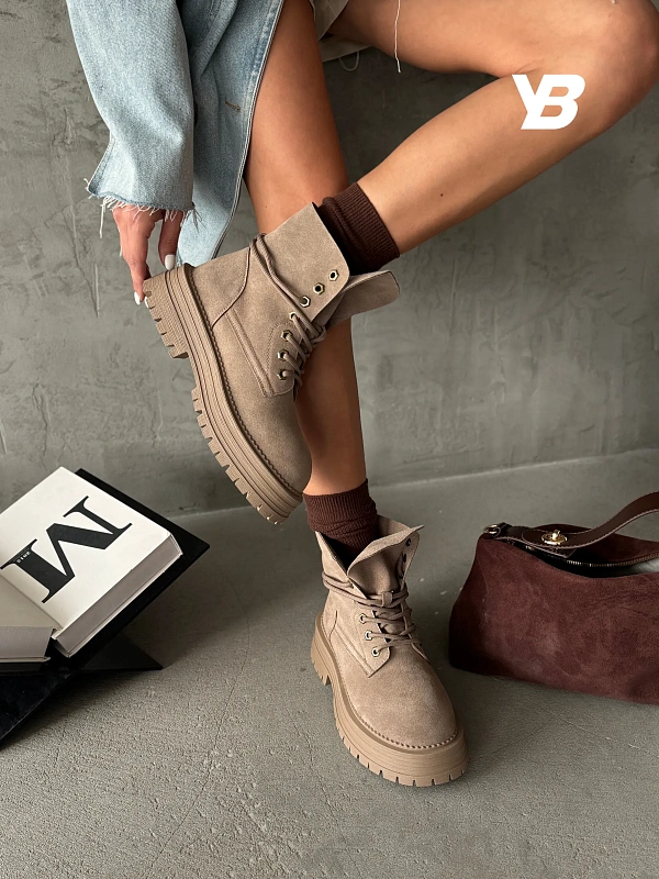 Ботинки женские натуральная замша шерсть