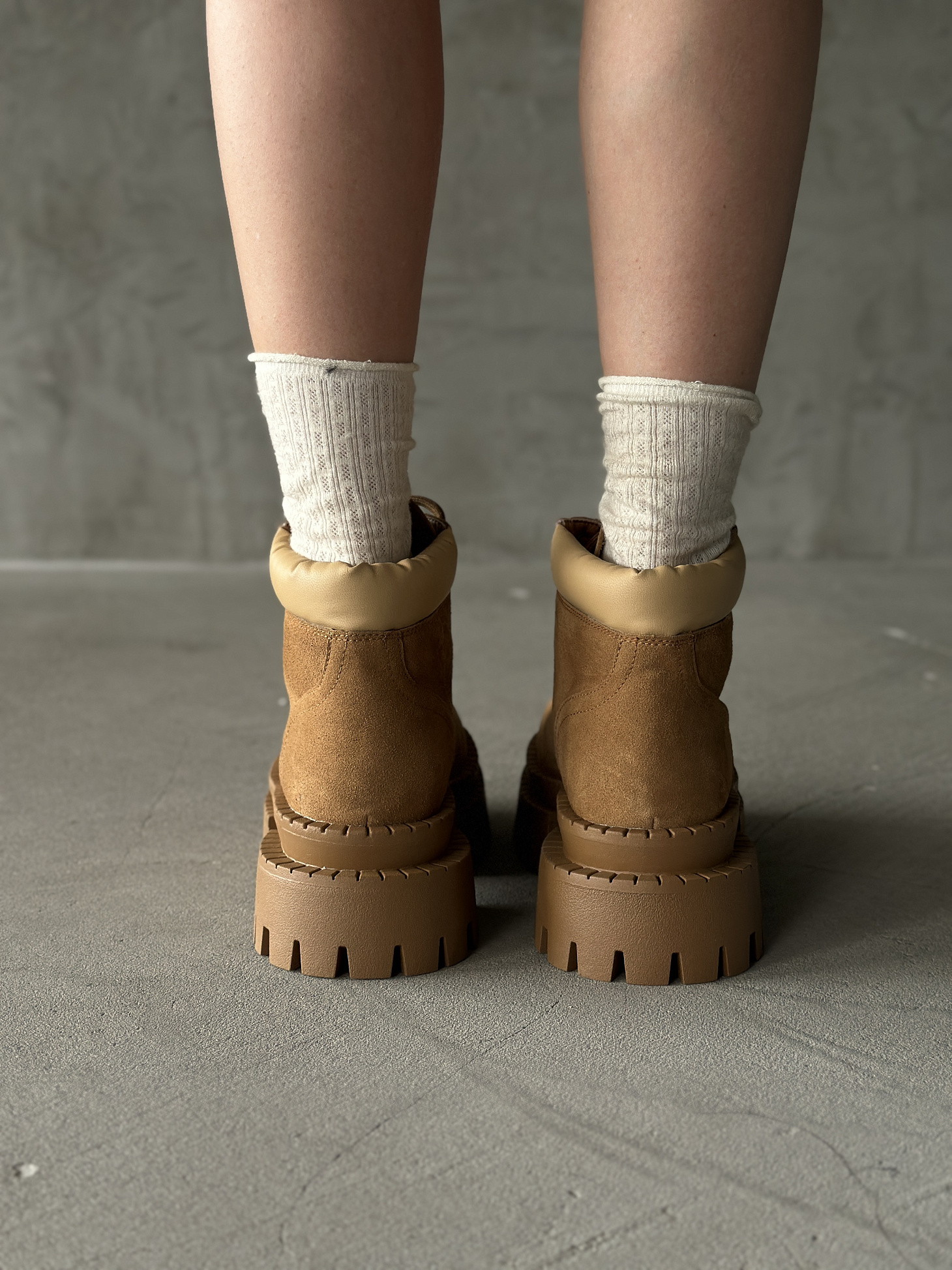 Ботинки женские натуральная замша шерсть