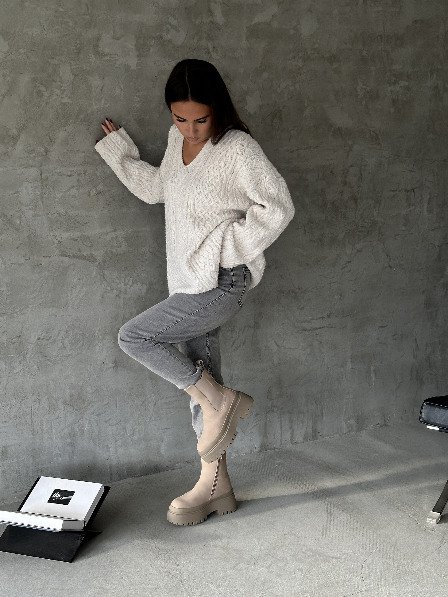 Ботинки женские экозамша шерсть