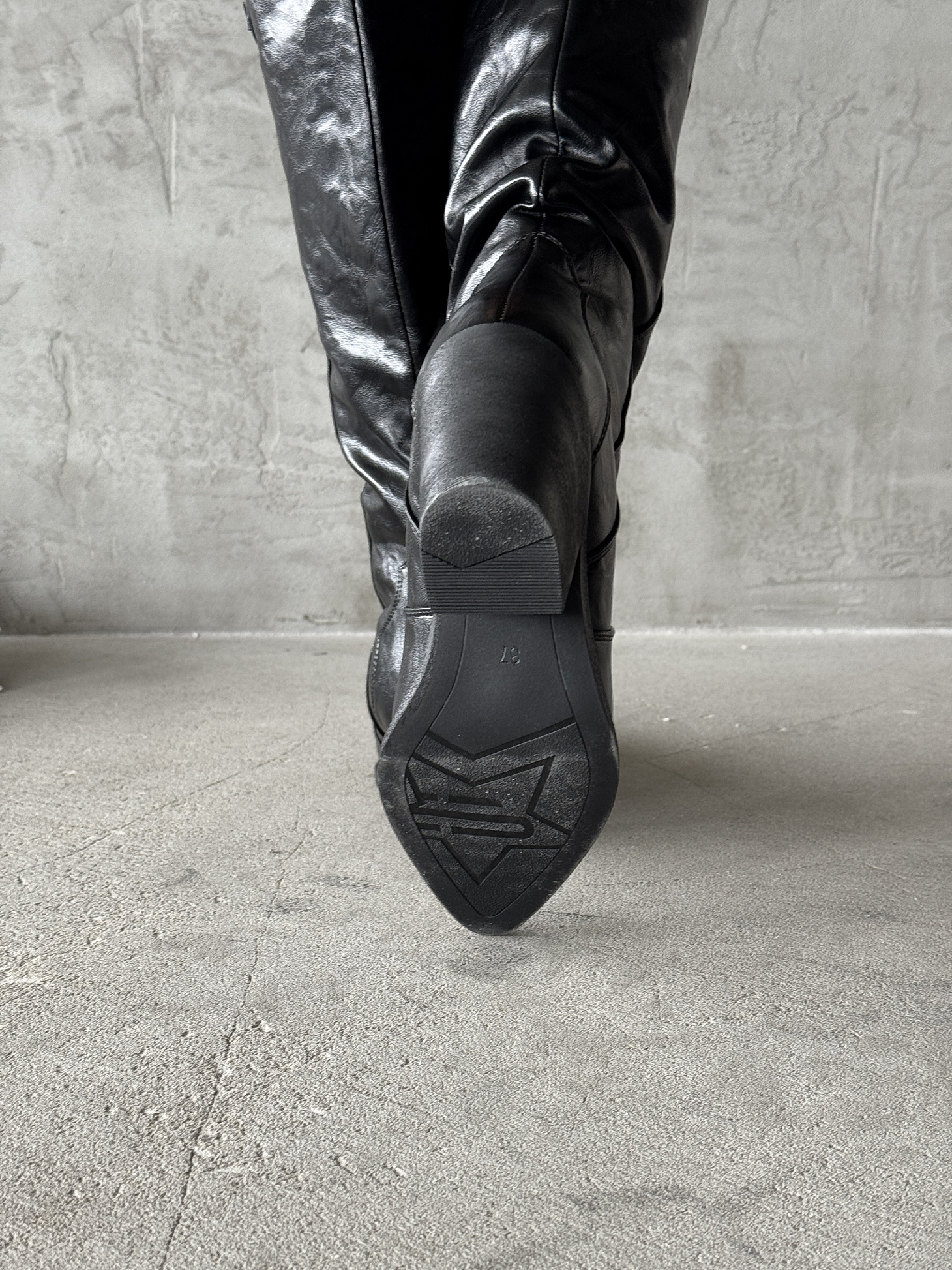 Сапоги казаки женские экокожа шерсть