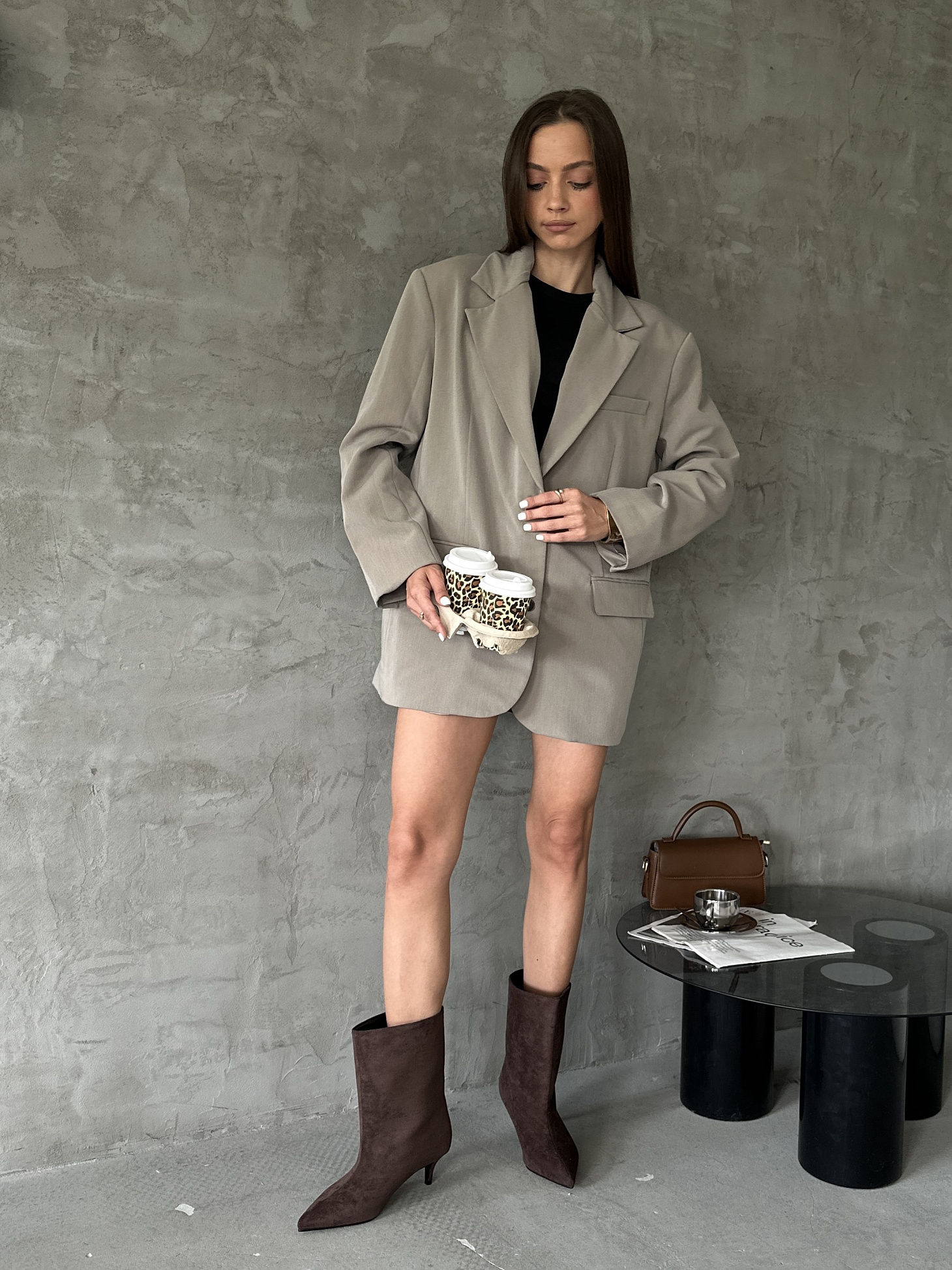 Ботильоны женские экозамша