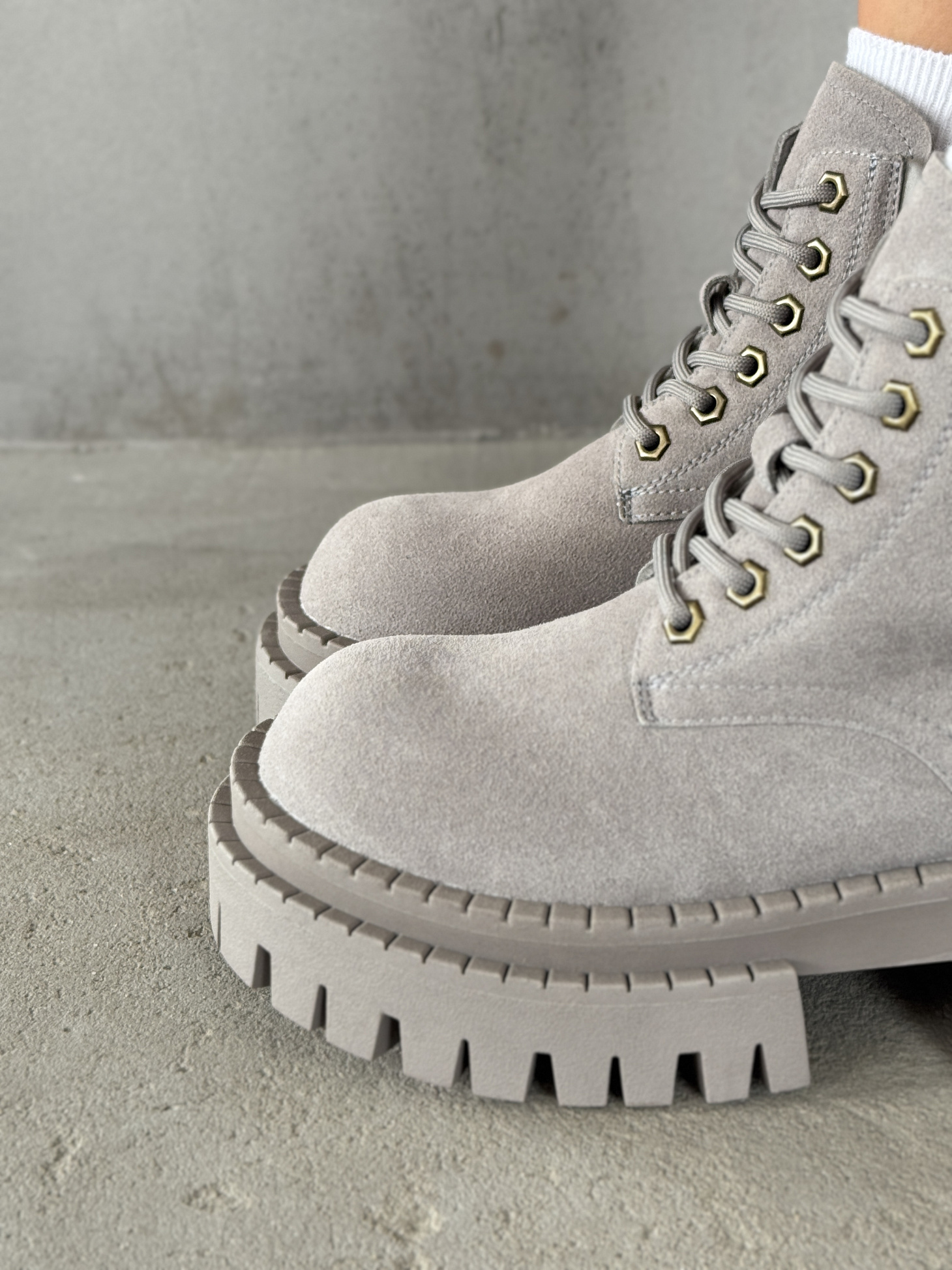 Ботинки женские натуральная замша шерсть