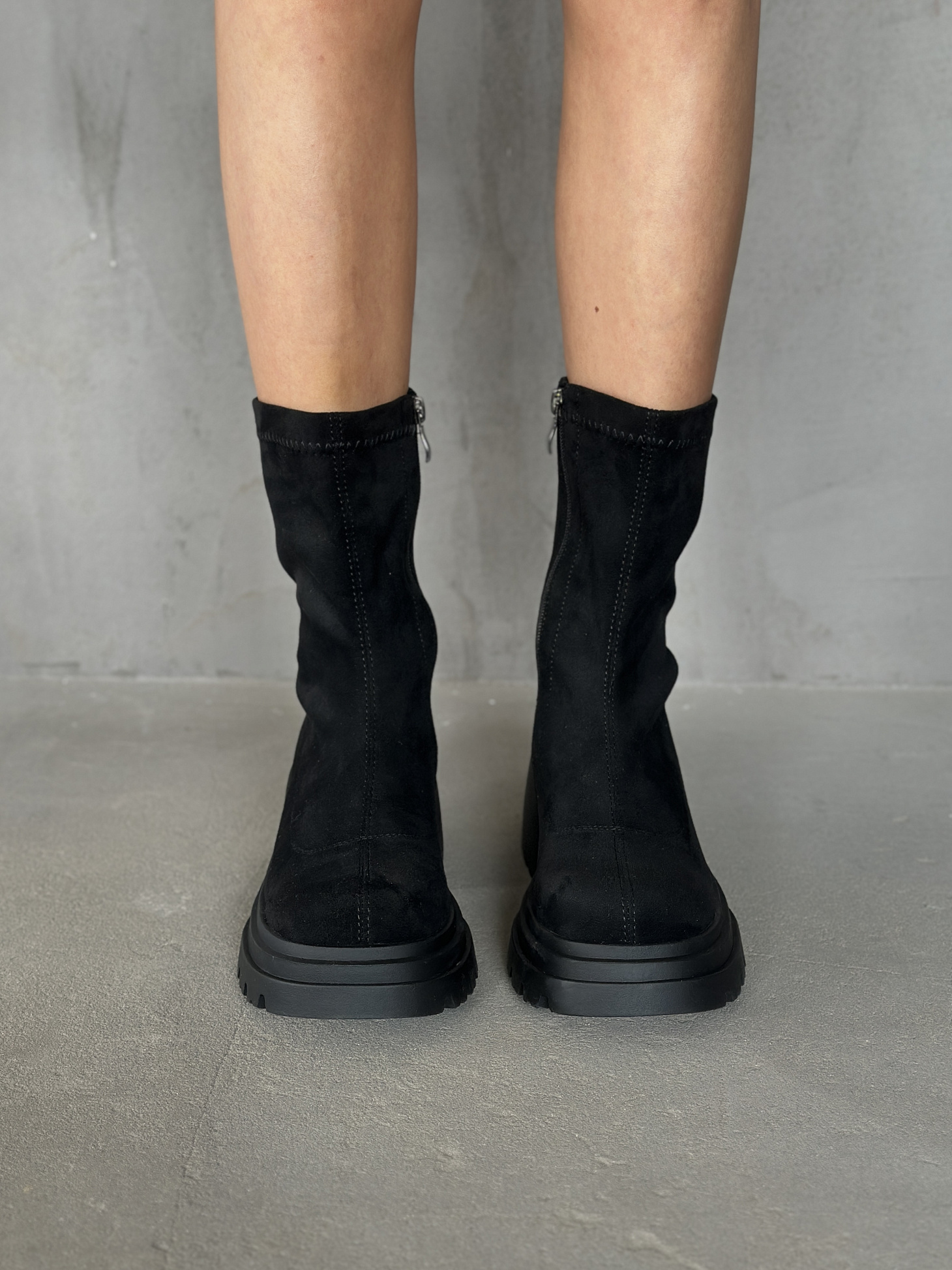 Ботинки женские экозамша